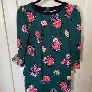 Green Floral Xhilaration Long Sleeve Dress